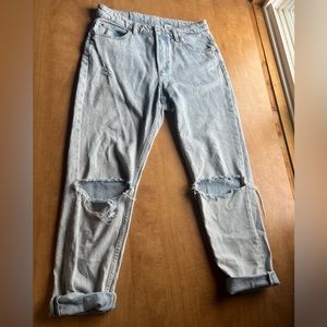 Light Blue High-Waisted Boyfriend Jeans